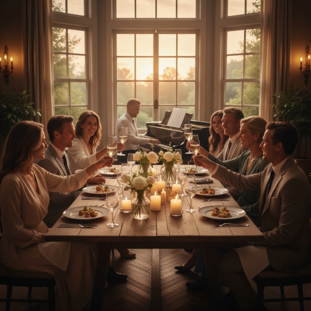 Mensen die proosten op het leven